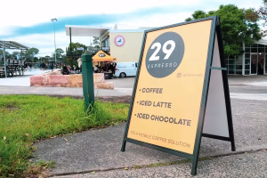 29 Espresso banner at a sporting club event