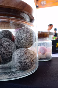 Snack jar inside the 29 Espresso tent